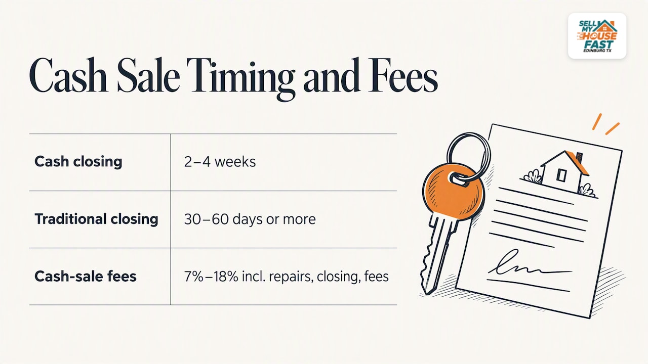 Cash and traditional sale time and fee ranges